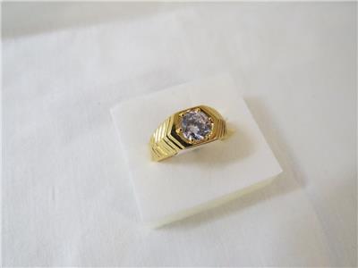 Men's Gold Electroplated CZ Ring 8.36 Grams Size 9.75 NEW | eBay