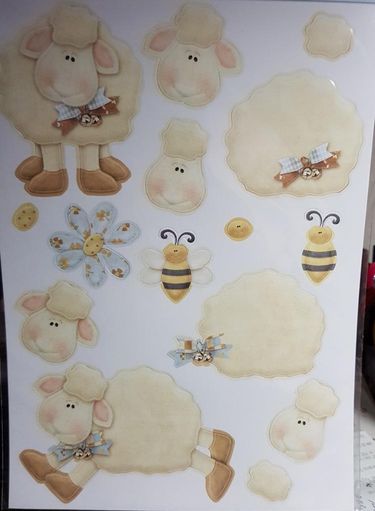 A4 Die Cut Paper Tole Decoupage Petal Pixie Sheep In The Meadow NEW Nitwit - Picture 4 of 4