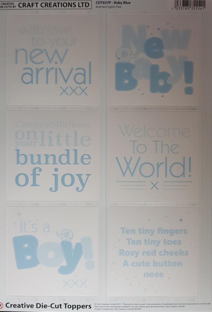 3D A4 Die Cut Card Toppers Baby Boy Baby Girl Greetings All Occasions No Cutting - Foto 3 di 4
