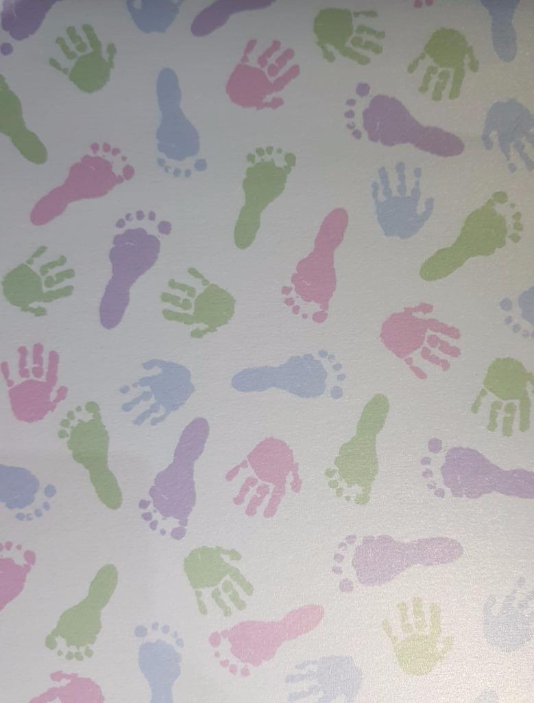 A4 Patterned Paper Doilies Music Swirls Lollypop Baby Hand Feet Metallic Mint - Picture 3 of 7