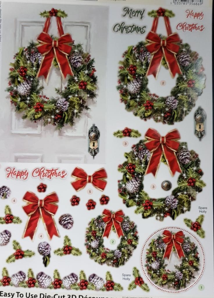 3D A4 Die Cut Paper Tole Decoupage Christmas Bunny Snowman Bears