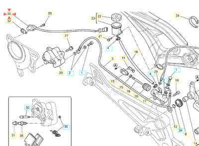 2009-2013 Ducati Monster 796 800 1100 rear wheel speed sensor