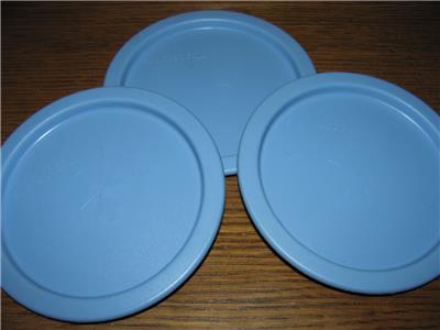 3 TUPPERWARE LIDS BLUE SMALL ROUND "A" CANISTER 5 ...