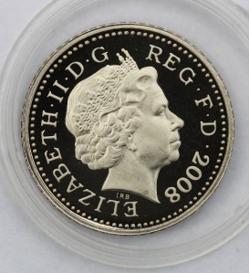 2008 royal arms uk decimal proof 5p five pence coin