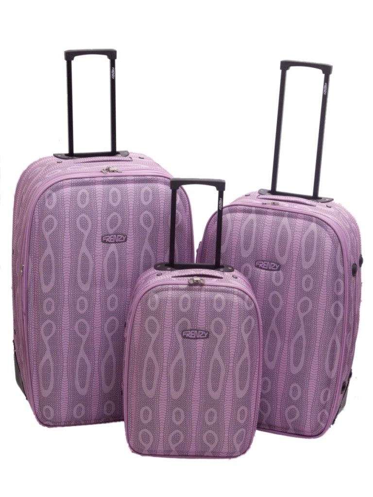 3 Piece Pink Super Light Weight Luggage Suitcase Set | eBay