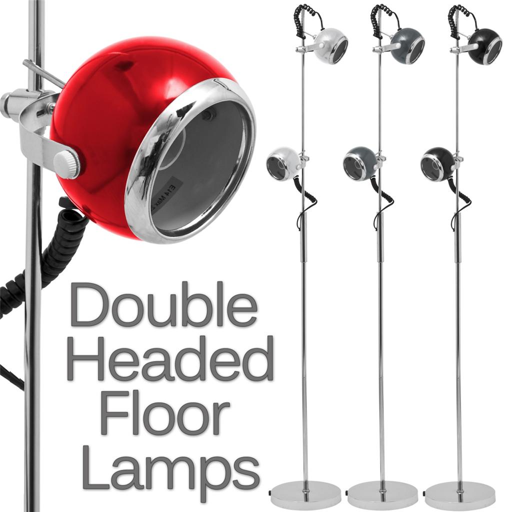 Flexible 360 Two Head Standing Floor Lamp Light Adjule Height Easygift