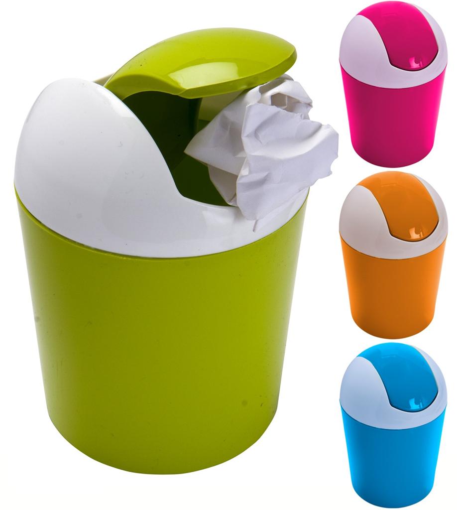 1litre Mini Dustbin Revolving Lid Micro Waste Disposal Rubbish