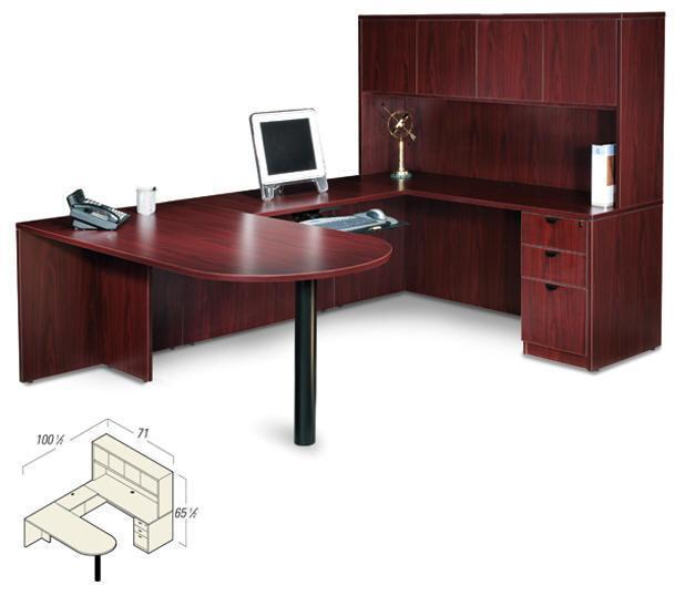 American Mahogany Laminate U Shape Executive Office Furniture Desk 66158593870 Ebay