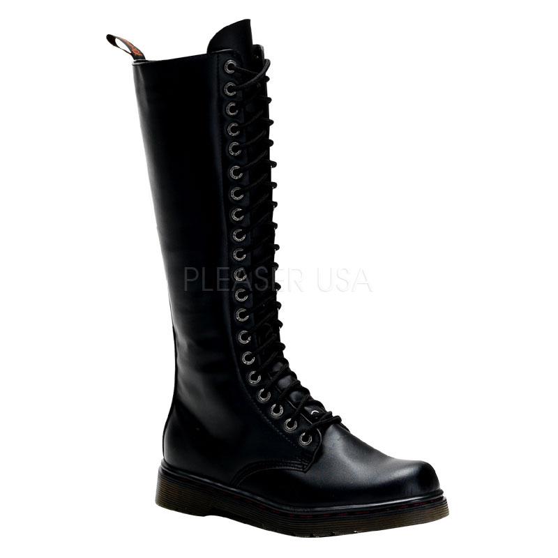 Demonia Disorder-400 goth gothic punk combat black knee high boots men ...