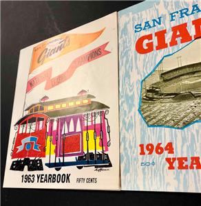 yearbook giants creases 1963 1964 francisco condition san lot