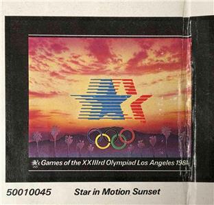 vintage 1984 Los Angeles Olympic Games 22x28 Star in Motion LA