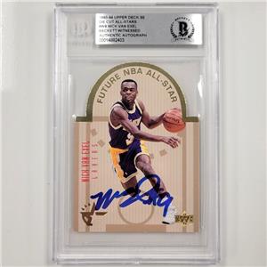 【サイン入り】Vincent Delbrouck RARE Nick Van Exel autograph signed 93-94 Die Cut SE All-Star RC