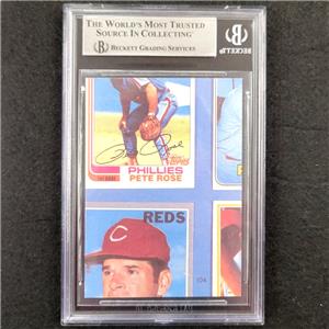 Pete Rose signed 1985 Cincinnati Reds Baseball Trading Card slab