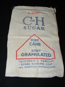 Vintage Antique C & H 10 LB Bag All Purpose Granulated Sugar Sack 1939