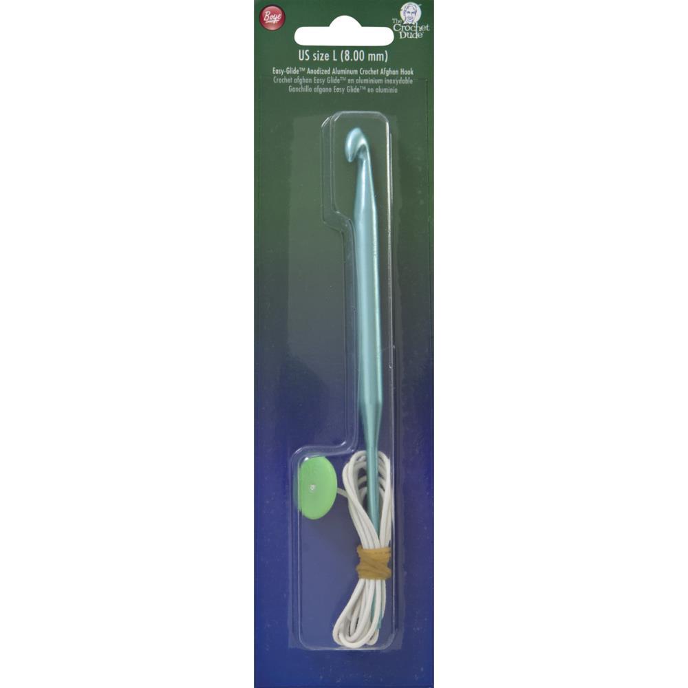 Boye Aluminum Afghan Crochet Hook with Cable Size L 8mm for