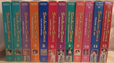 Sing Along Songs Volumes 1 - 12, 12 tapes