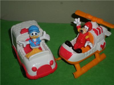 Mickey Mouse Clubhouse Helicopter Goofy Donald Duck Ambulance Rare LOT ...