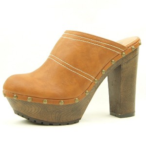 High Heel Women's Clogs, Mules, Slip-on Shoes (Black, Brown, Tan) 5.5-10US