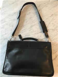 Vintage Coach Portfolio Thompson Briefcase Attache Black Leather