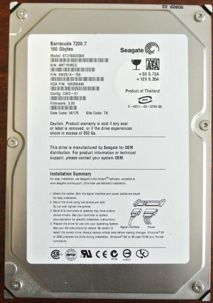 Disco duro SEAGATE Hitachi WD Western Digital MAXTOR PATA SATA serie ATA - Imagen 4 de 9