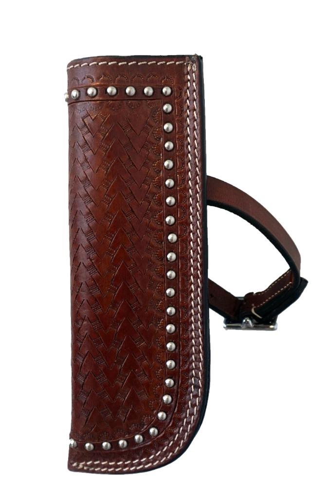 Assorted Med Tan Black Stars Stripes Leather Western Flag Holders Tooled studded