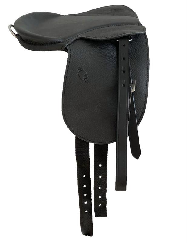 Silla de montar completa marrón tostado de 9" (mediana ~ grande) caballo mecedor con palanquillas y cueros - Imagen 2 de 3