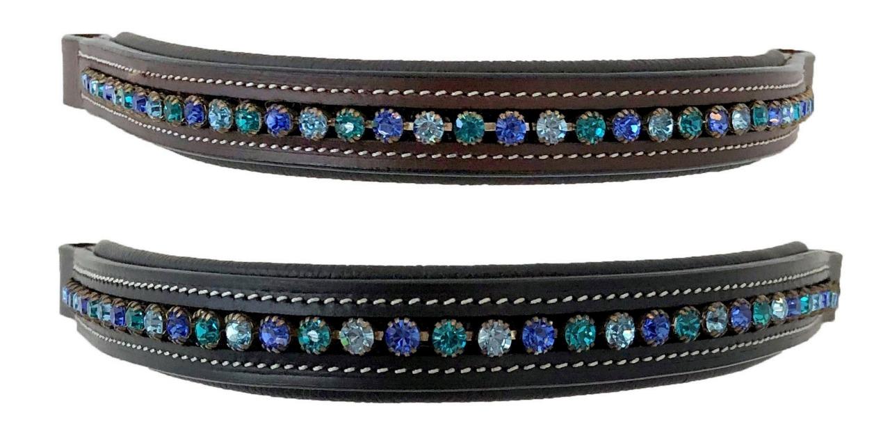 Bedazzled Straight Browband -For Eng Bridle FULL -Gradient Pink Teal Purple Red
