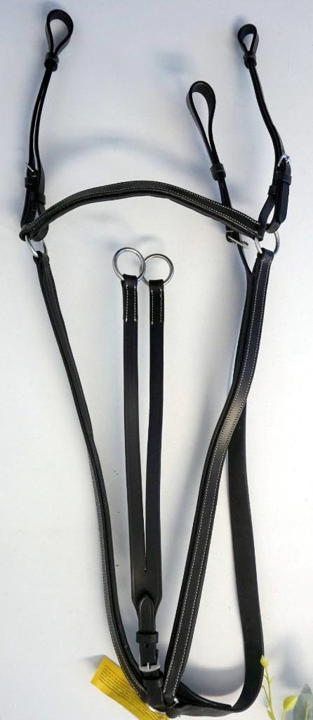 Placa de pecho Martingala para correr accesorio acolchado negro/marrón/verde azulado caballo completo - Imagen 3 de 5