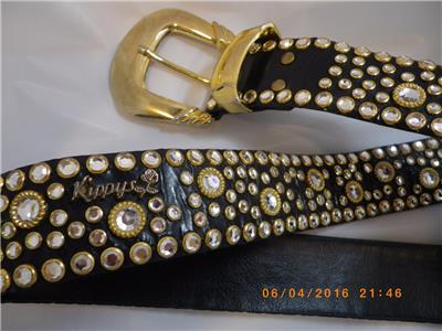 Kippy Belt Leather & Swarovski Crystal Studded Belt 1 1/2