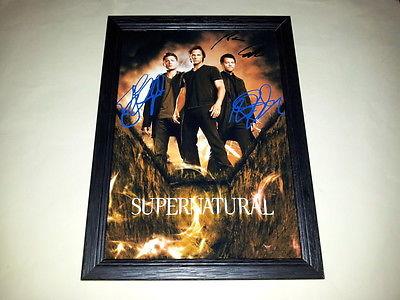 Supernatural Poster Photo Signed PP Jensen Ackles Jared Padalecki Misha Collins 12x8 Perfect Gift 