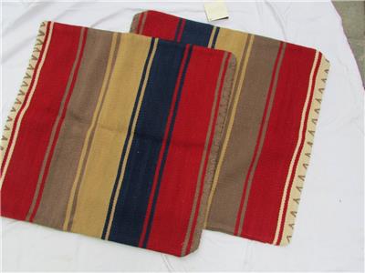 Lot 2 New Pottery Barn Dhurrie Striped Pillow Covers European