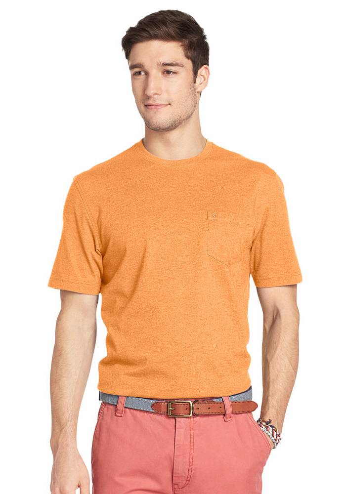 Izod ~ Solid Crew Neck Men's Pocket T-Shirt $25 NWT | eBay