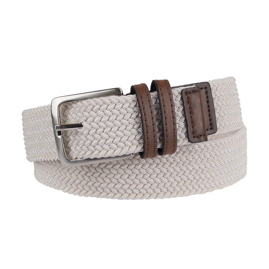 Dockers ~ Leather Trimmed Men's Stretch Fabric Belt $30 NIP | eBay