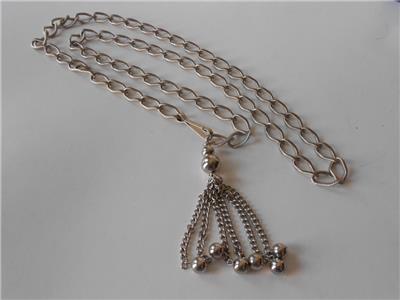 Vintage Textured Silver Tone Chain Link Tassel Belt | eBay display picture 1
