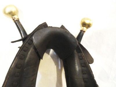 Primitive Antique Western Horse Collar Hames Driving Brass Knob Decor ...