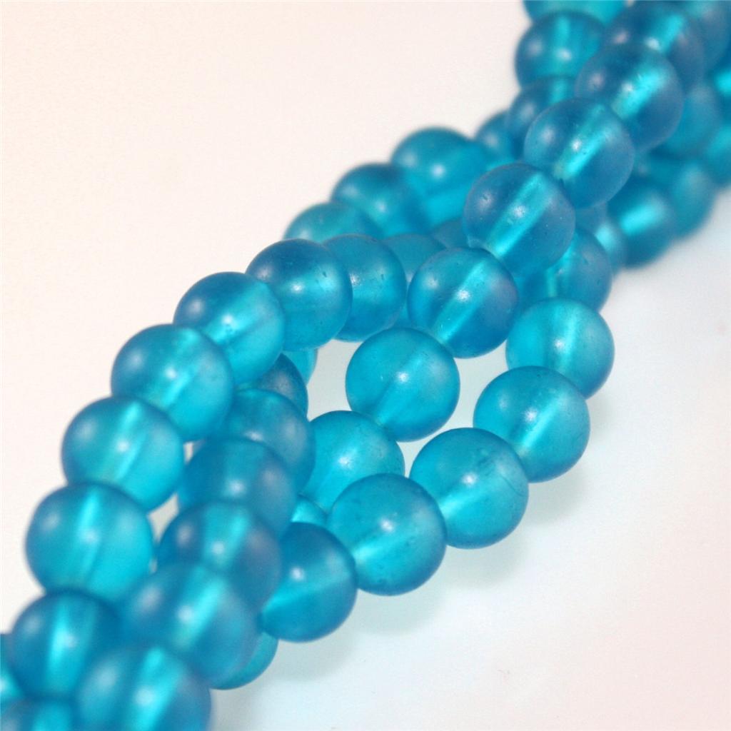 20 COLOUR CHOICE TOP QUALITY ROUND CRYSTAL FROSTED GLASS BEADS 4mm 6mm ...