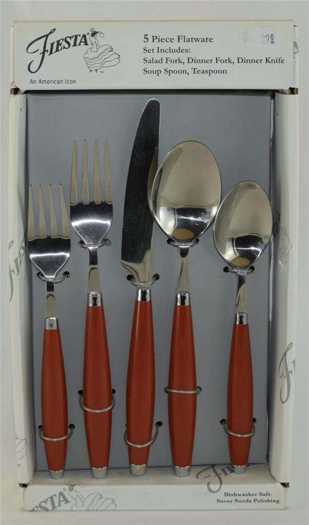 PAPRIKA-Fiesta-5-Piece-Flatware-Silverware-Set-NIB-1st-Quality