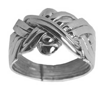 8 Band Sterling Silver Men's Puzzle Ring Sizes 6-16 #2546 ...