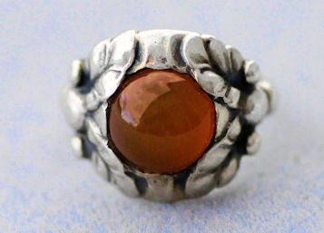 Georg Jensen vintage silver orange moonstone ring # 11 830 | eBay