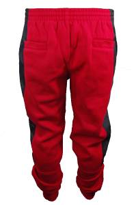 New Mens Basic Code Sweatpants With PU Accents Front/Back Pockets Red ...
