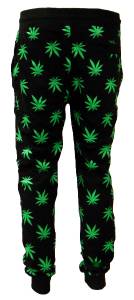 New Men's Marijuana Weed Plant Print Black/Green Slim Fit Sweat Pants ...