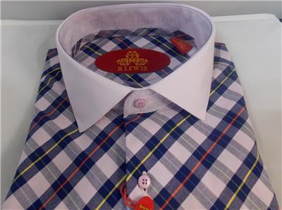 Steven Land Diagonal Plaid Fashion Aqua Dress Shirt TS1618
