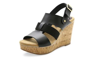 xoxo black wedge sandals
