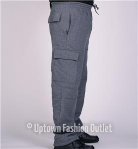 3XL New Men/'s Access Heavy Weight Black Cargo Fleece Jogger Sweat Pants Size L
