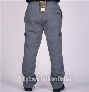 3XL New Men/'s Access Heavy Weight Black Cargo Fleece Jogger Sweat Pants Size L