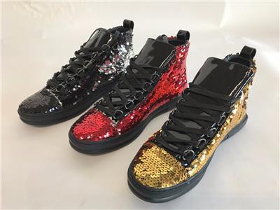 red black and gold sneakers