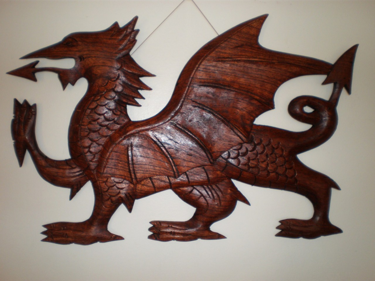 MEDIEVAL WELSH DRAGON WALL ART DECOR HANGING CARVING HAND CARVED WOOD BALINESE eBay
