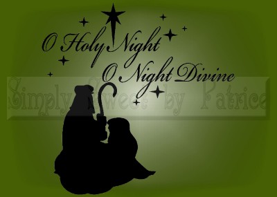O Holy Night Christmas Vinyl Lettering Decal Wall Saying Quote