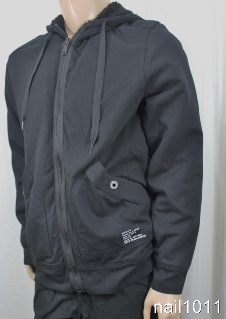 New Mens Jackets DKNY Jeans Hoodie Jacket L Zipper Fleece Lined NWT ...