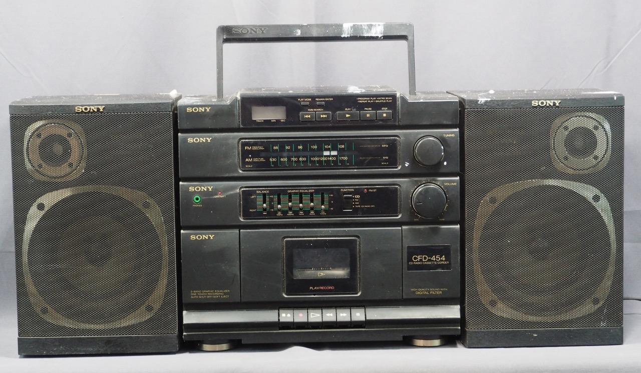 Vintage Sony Cfd Boombox Cd Am Fm Radio Cassette Detachable Speaker ...